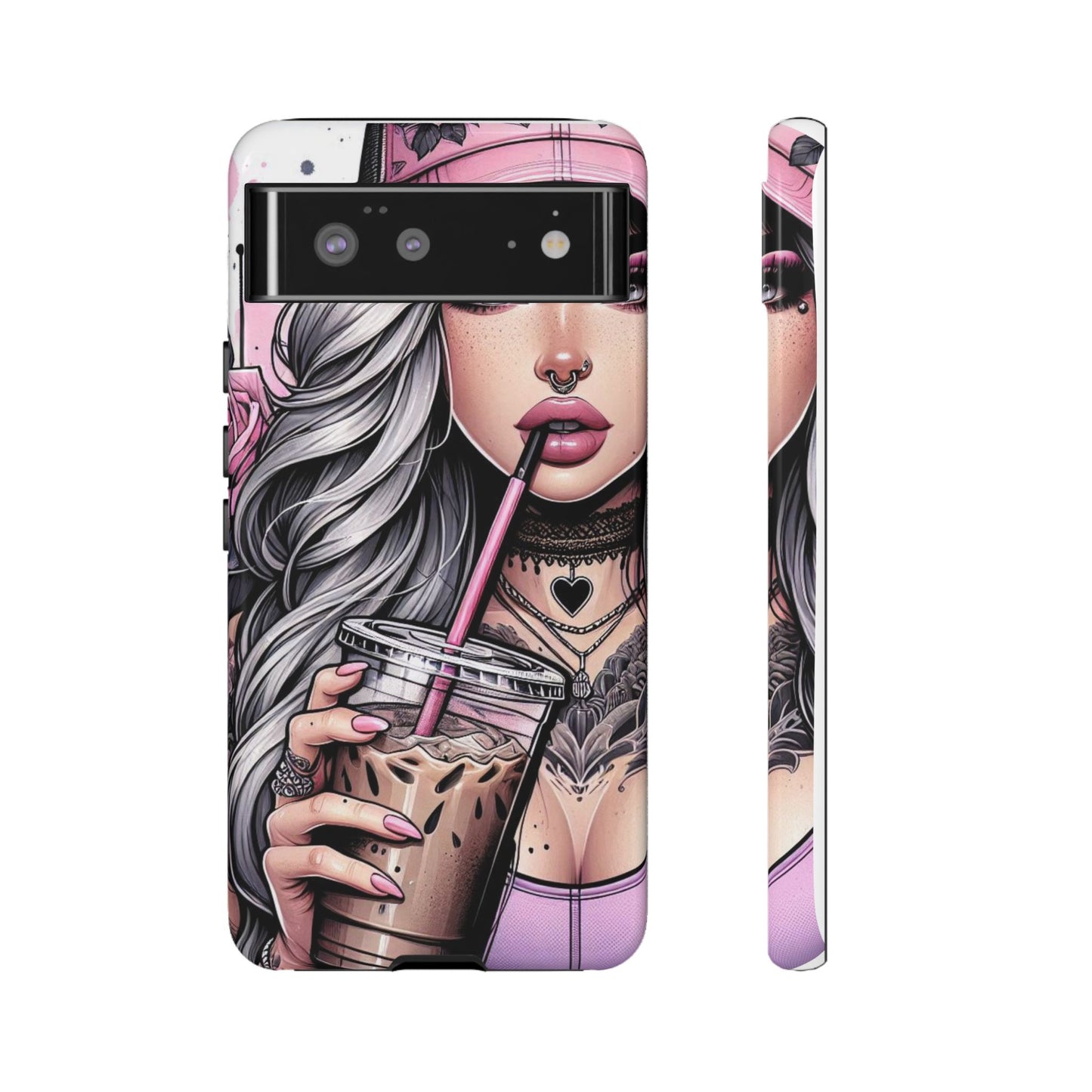 Pink Aesthetic Rebel – Iced Coffee & Inked Beauty Mobile Cover