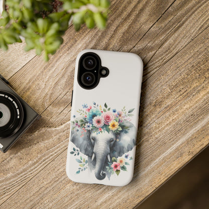 Floral Crown Elephant Mobile Cover – Elegant Watercolor Art