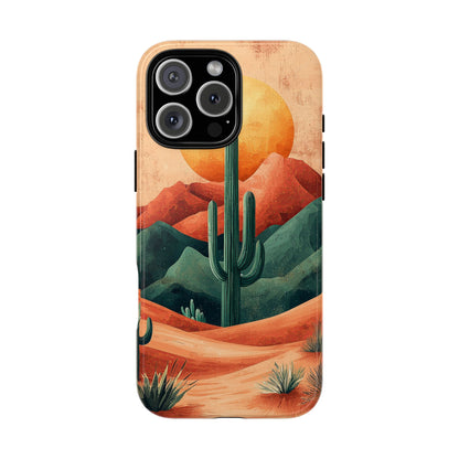 Sunset Cactus Dreams Boho Phone Case for iPhone, Pixel & Samsung