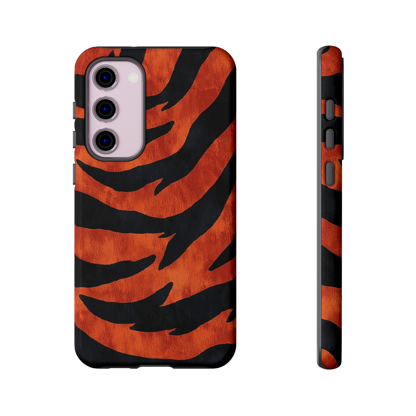 Fiery Orange & Black Tiger Stripes Phone Case for iPhone, Samsung & Google Pixel