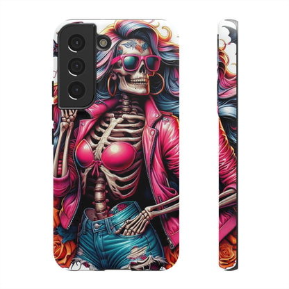 Neon Bones – Retro Skeleton & Vibrant Punk Aesthetic Mobile Cover