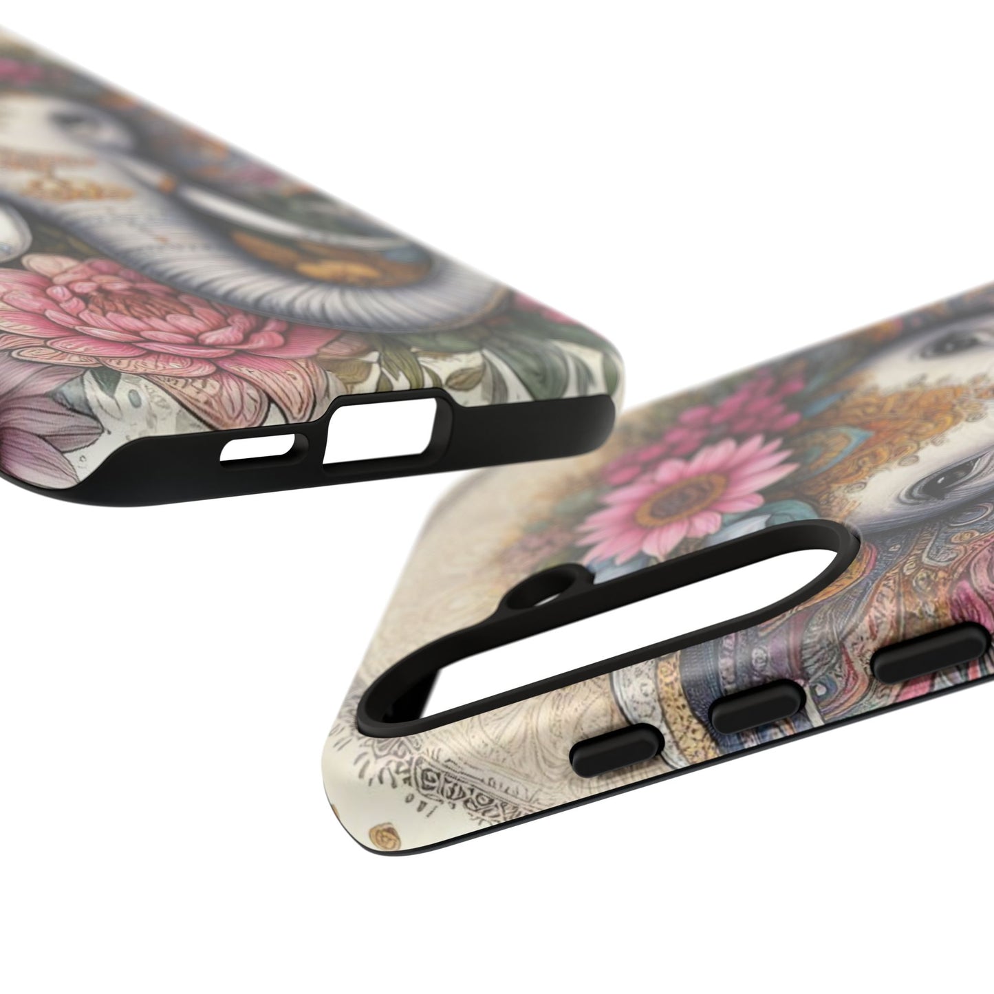 Elegant Floral Elephant Mobile Cover – Royal Mandala Art