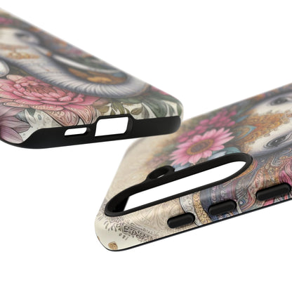 Elegant Floral Elephant Mobile Cover – Royal Mandala Art