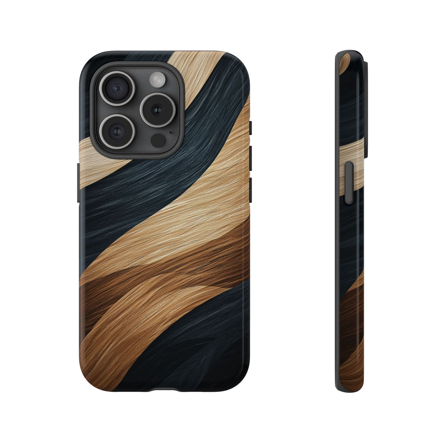Metallic Black & Gold Zebra Stripes Phone Case for iPhone, Samsung & Google Pixel
