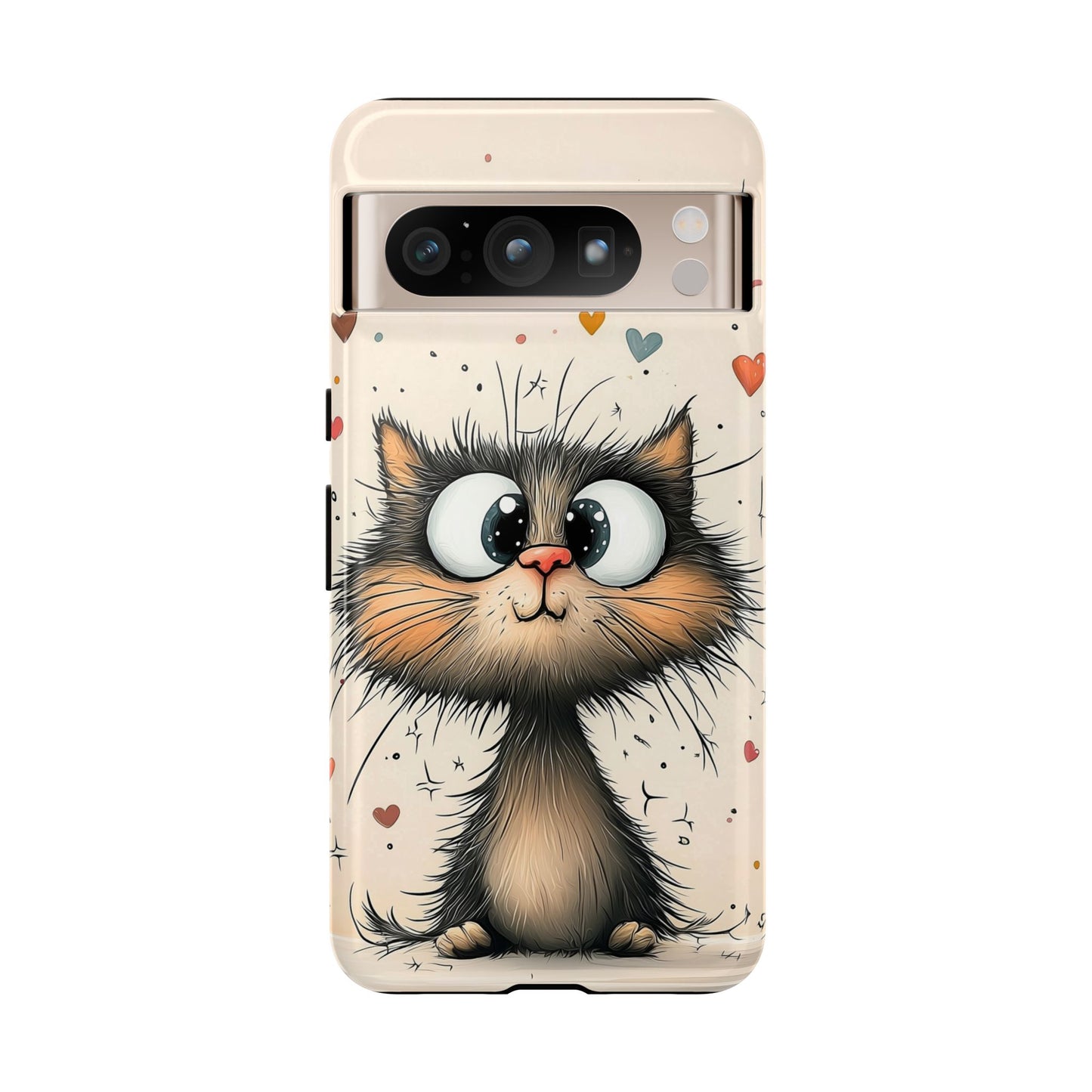 Whiskers & Hearts Phone Case – Cute Anime Cat Design for iPhone, Google Pixel & Samsung