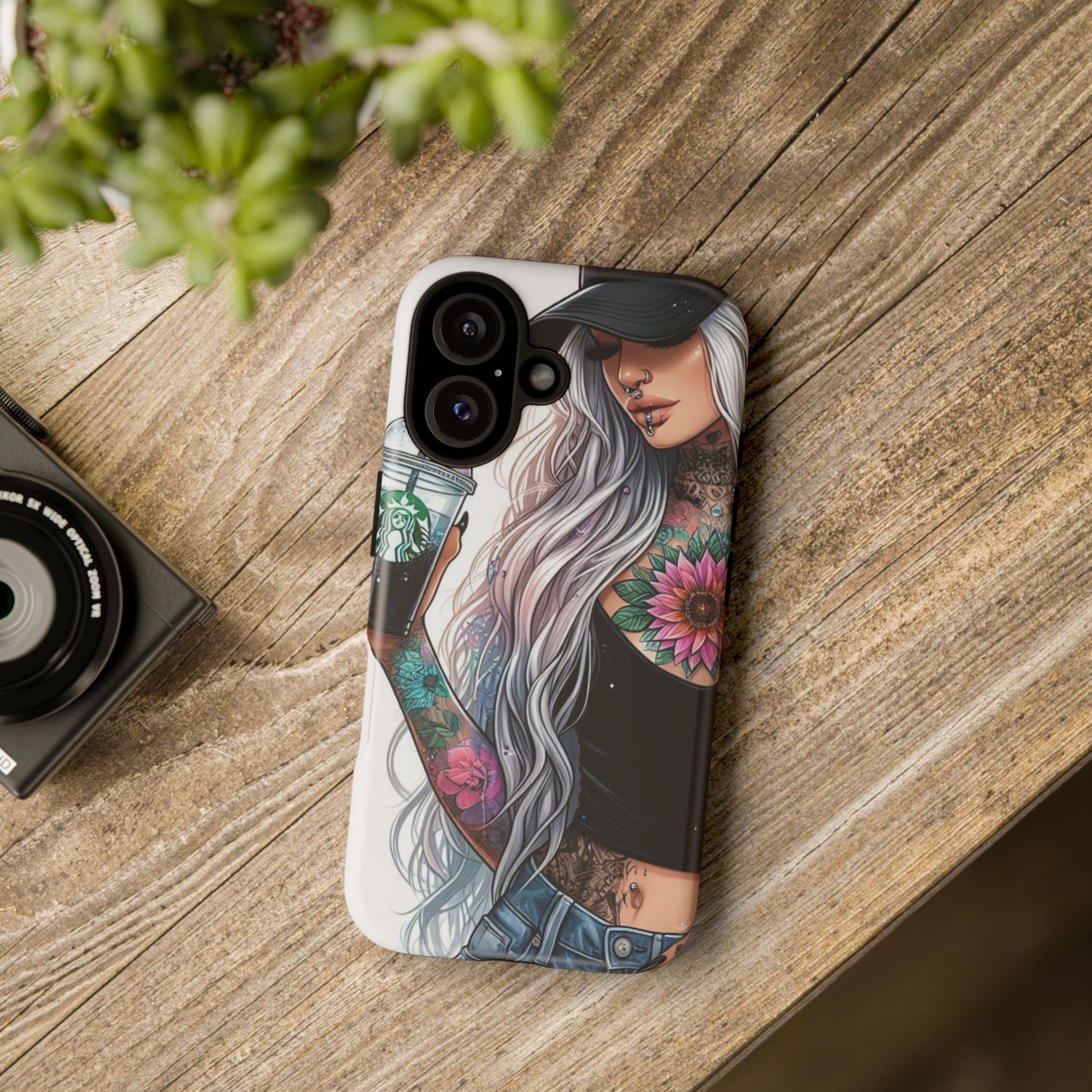 Tattooed Coffee Queen – Edgy Urban Aesthetic Mobile Cover