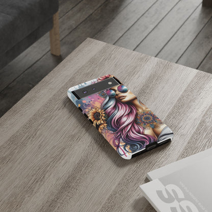 Bohemian Sunflower Queen – Retro Floral Fantasy Mobile Cover