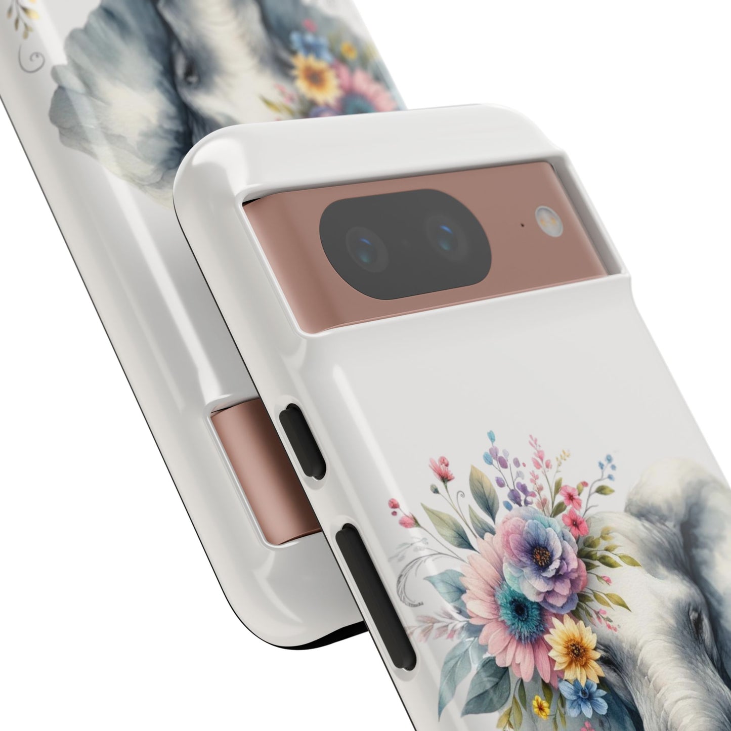 Floral Elephant Mobile Cover – Elegant Watercolor Art