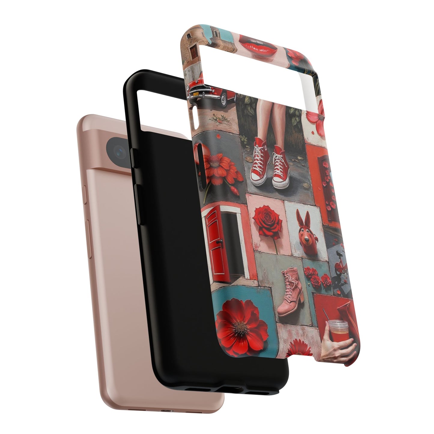 Red Sneakers & Roses Collage Phone Case