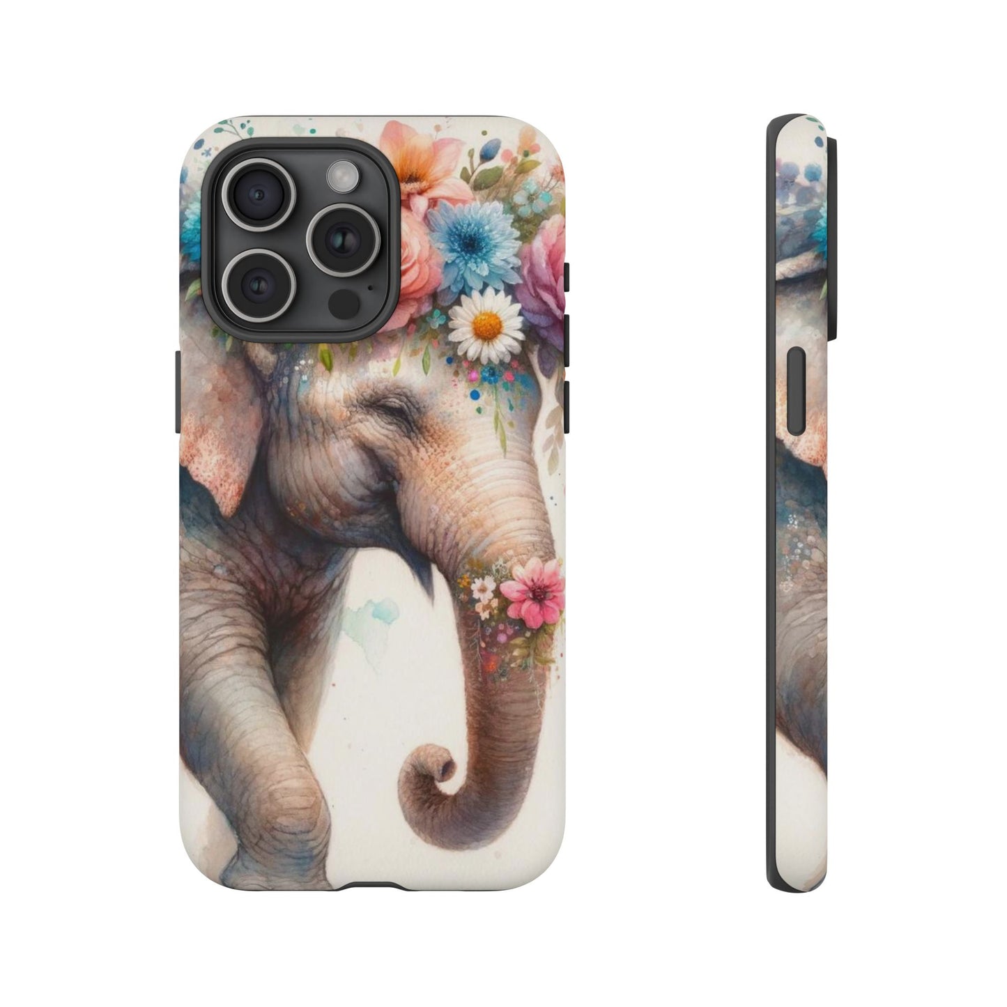 Joyful Floral Elephant Mobile Cover – Whimsical Watercolor Art