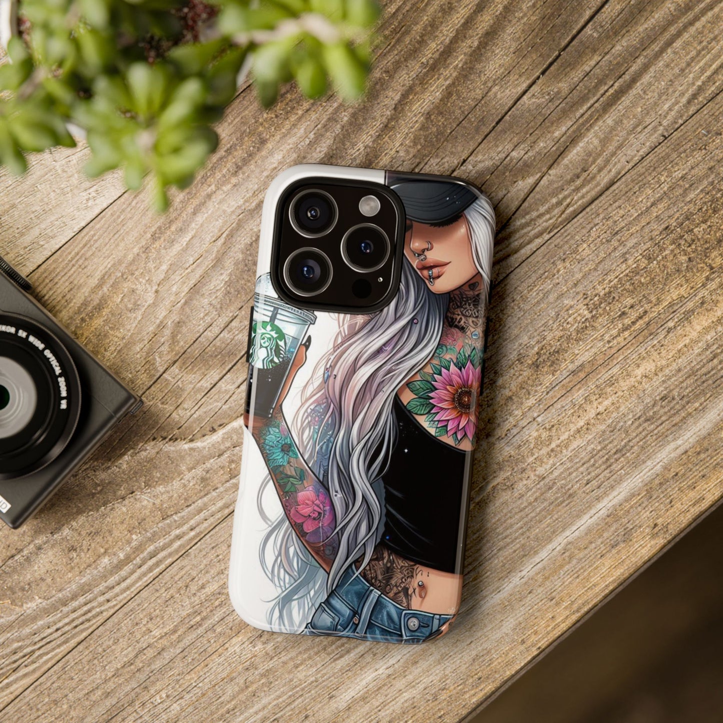 Tattooed Coffee Queen – Edgy Urban Aesthetic Mobile Cover