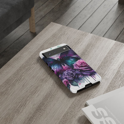 Mystic Bloom – Vibrant Butterfly & Rose Art Mobile Cover