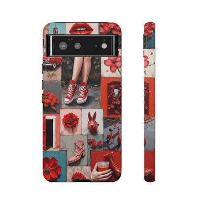 Red Sneakers & Roses Collage Phone Case