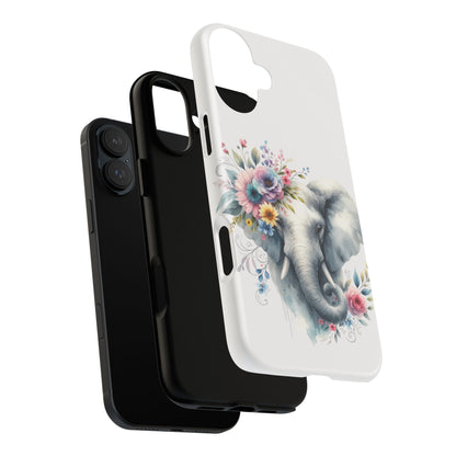Floral Elephant Mobile Cover – Elegant Watercolor Art