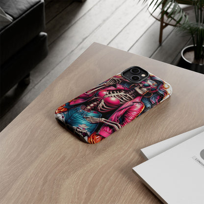 Neon Bones – Retro Skeleton & Vibrant Punk Aesthetic Mobile Cover