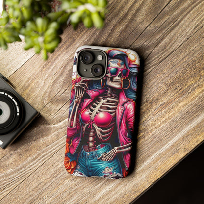 Neon Bones – Retro Skeleton & Vibrant Punk Aesthetic Mobile Cover