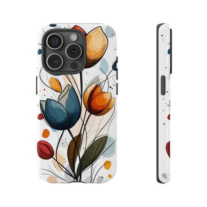 Tulip Whimsy – Artistic Floral Phone Case for iPhone, Pixel & Samsung