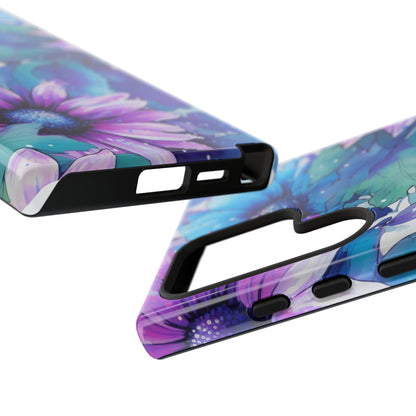 Dreamy Blue & Purple Floral Watercolor Mobile Case