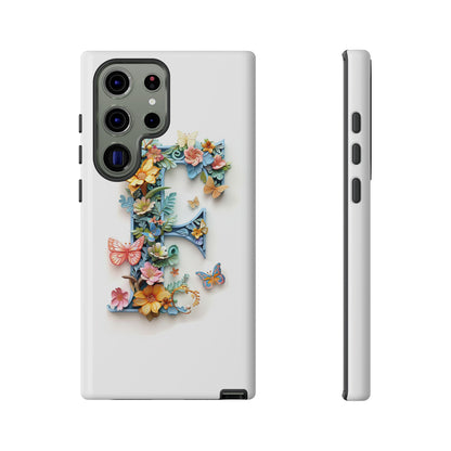Floral Letter F Phone Case – Personalized Aesthetic Cover for iPhone, Samsung & Google Pixel