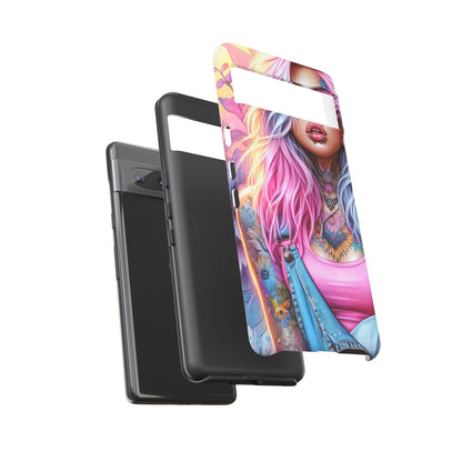 Sunset Glow – Pastel Punk & Floral Ink Mobile Cover
