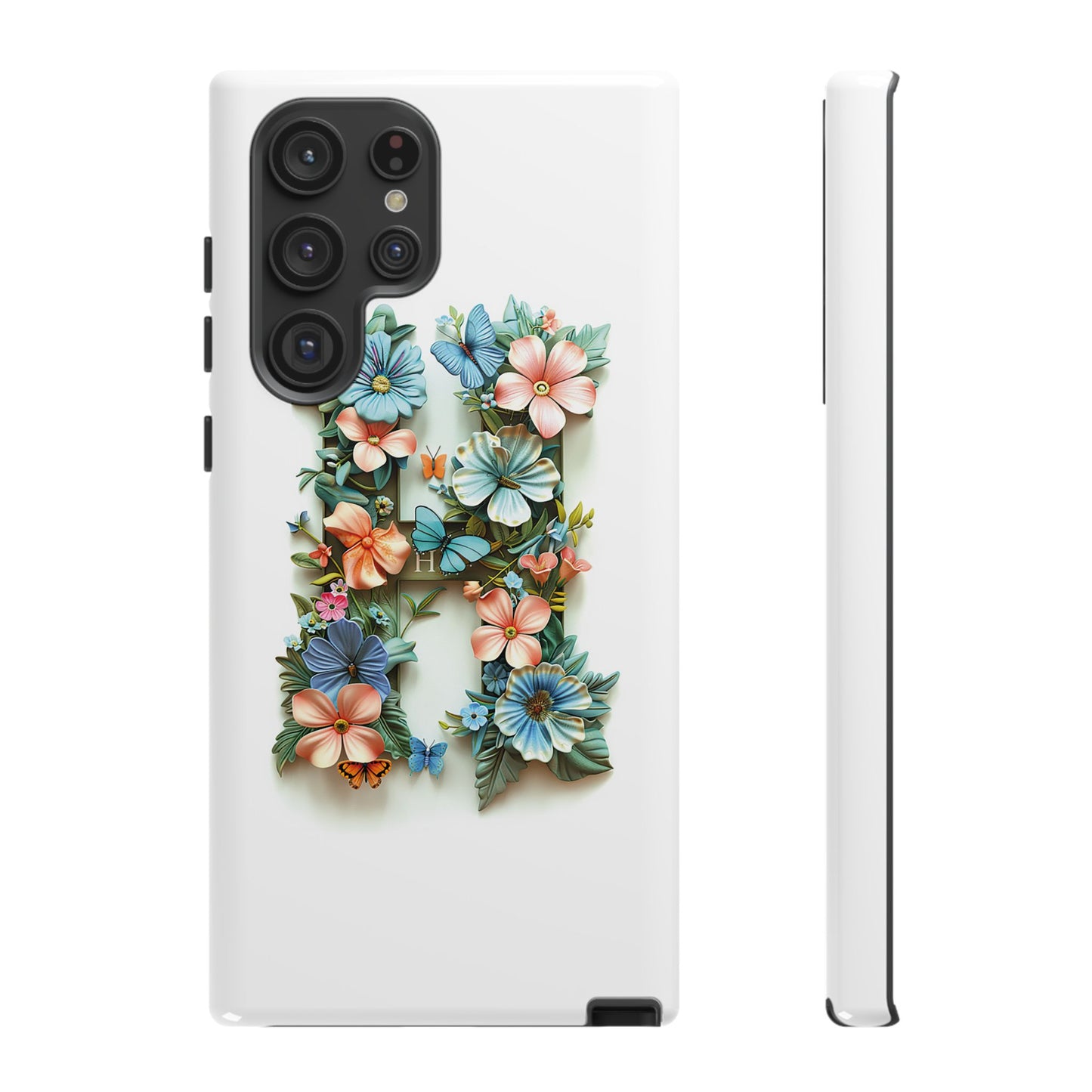 Floral Letter H Phone Case – Personalized Aesthetic Cover for iPhone, Samsung & Google Pixel