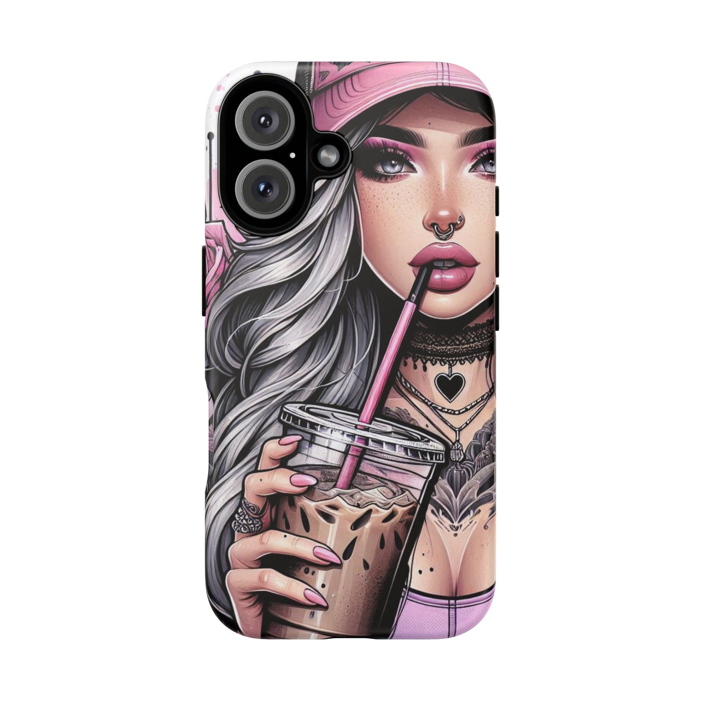 Pink Aesthetic Rebel – Iced Coffee & Inked Beauty Mobile Cover