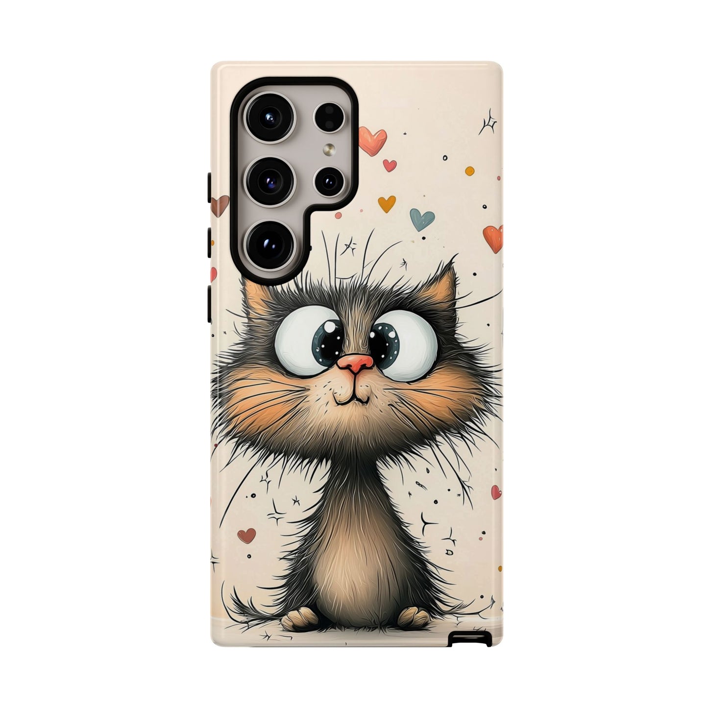 Whiskers & Hearts Phone Case – Cute Anime Cat Design for iPhone, Google Pixel & Samsung