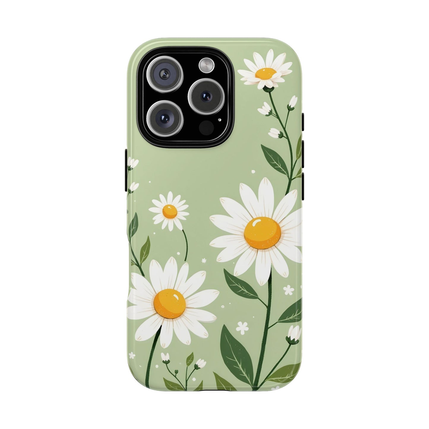 Green Floral Case, Daisy Pattern Design, Iphone Case Design, Perfect Gift For Her