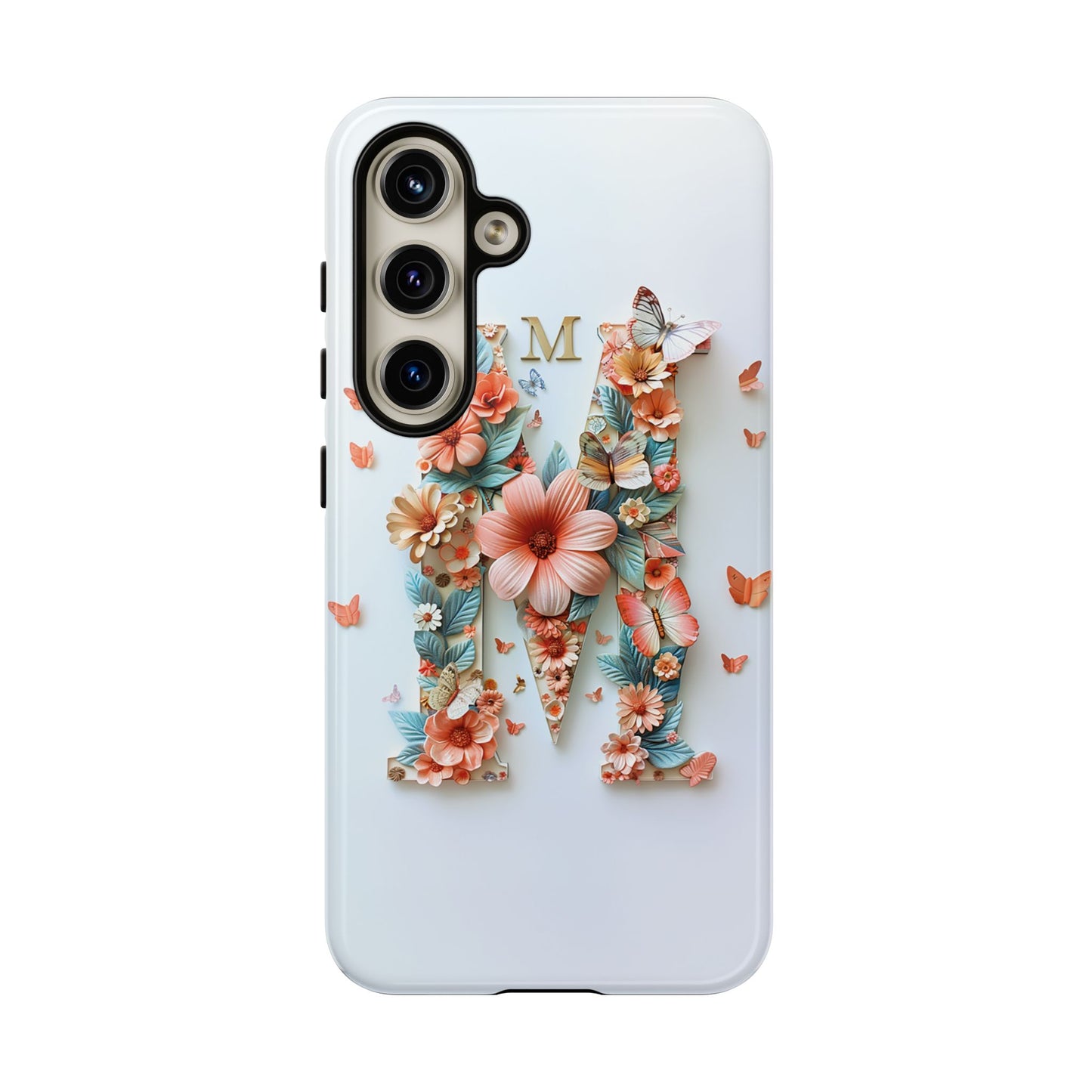 Floral Letter M Phone Case – Personalized Aesthetic Cover for iPhone, Samsung & Google Pixel