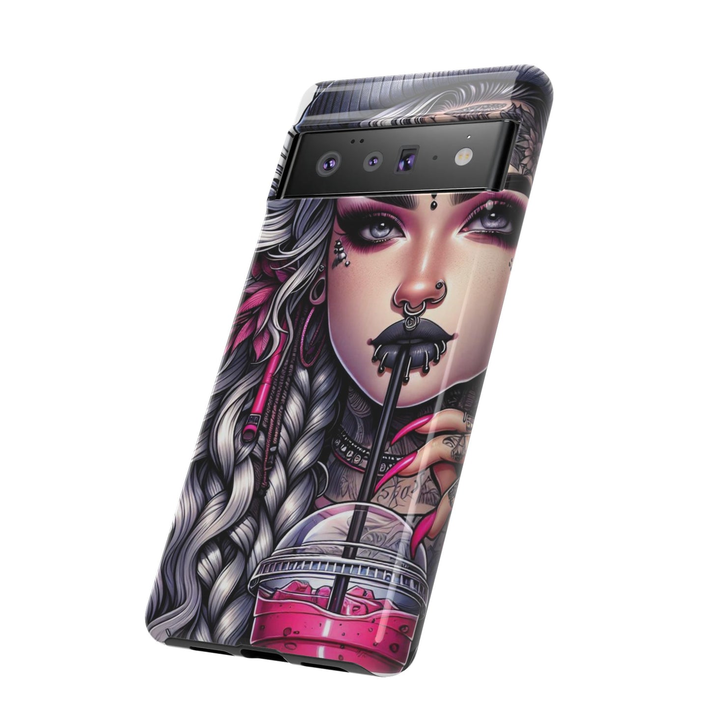 Icy Rebel – Silver Dreads & Edgy Street Chic Mobile Cover