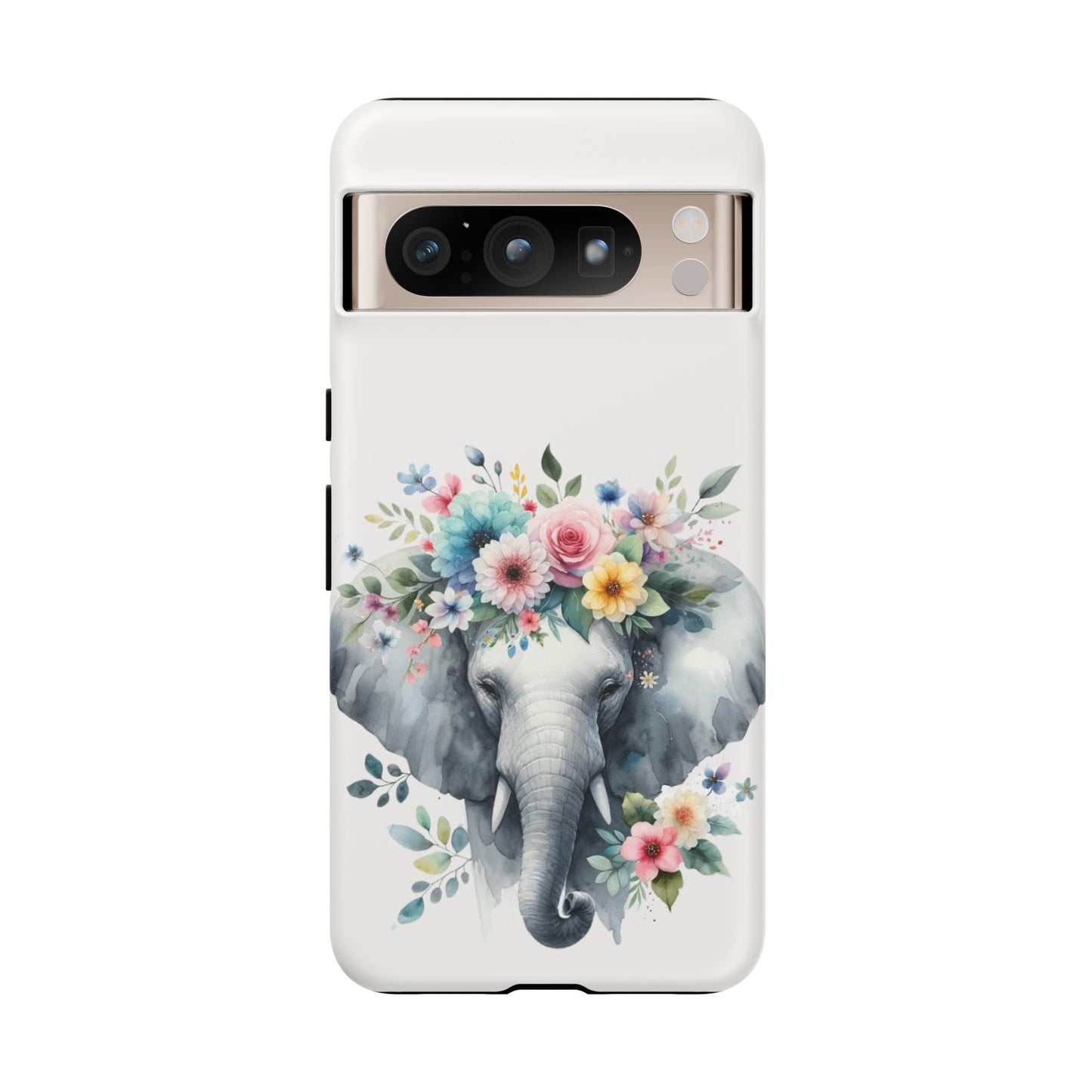 Floral Crown Elephant Mobile Cover – Elegant Watercolor Art