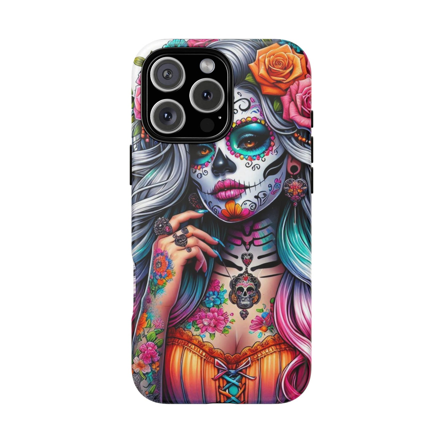 Sugar Skull Goddess – Día de los Muertos Floral Queen Mobile Cover