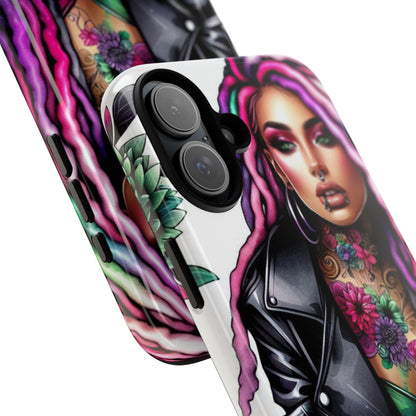 Neon Rebel – Vibrant Biker Queen Mobile Cover