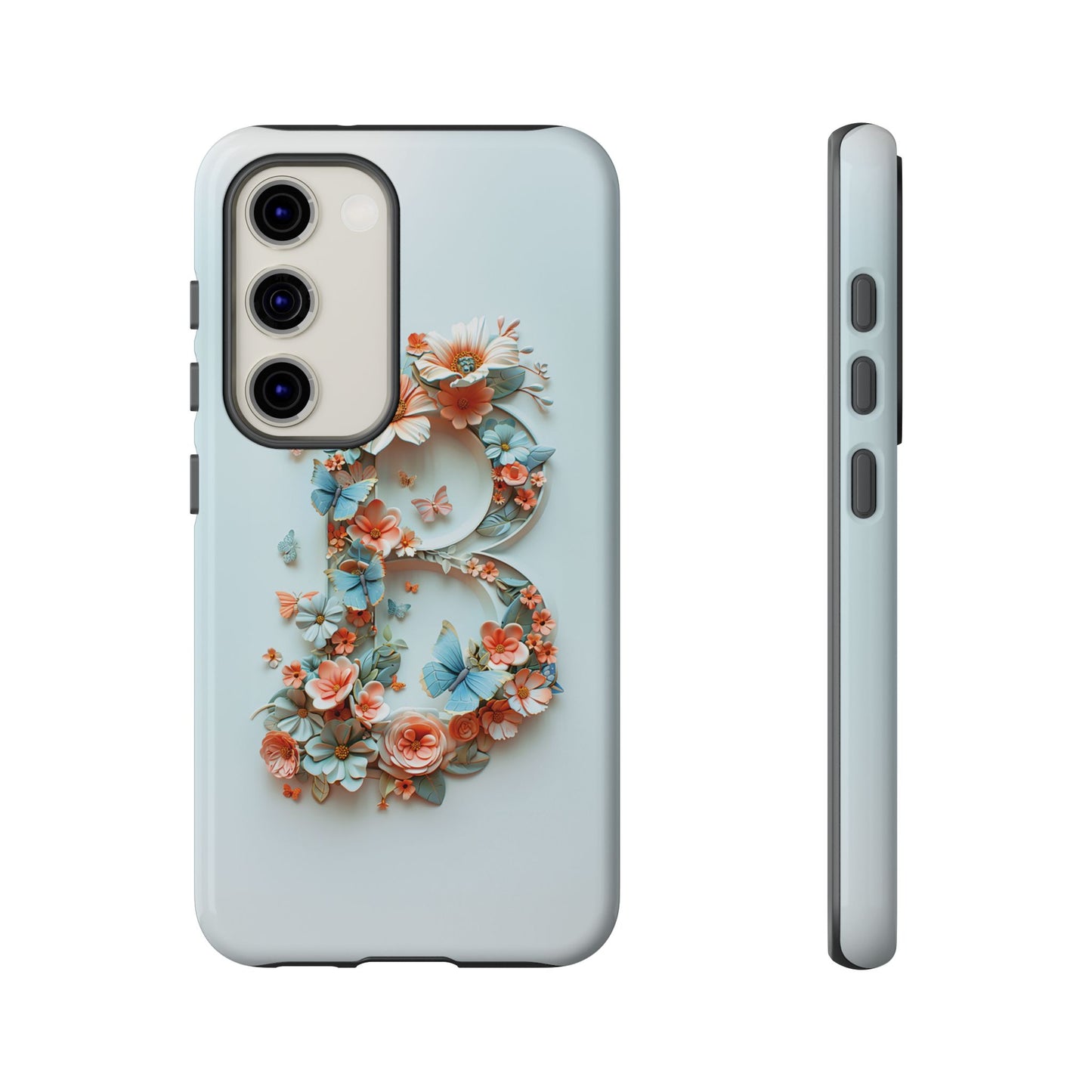 Floral Letter B Phone Case – Personalized Aesthetic Cover for iPhone, Samsung & Google Pixel