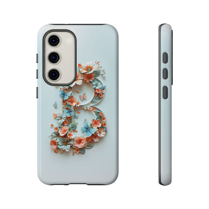 Floral Letter B Phone Case – Personalized Aesthetic Cover for iPhone, Samsung & Google Pixel