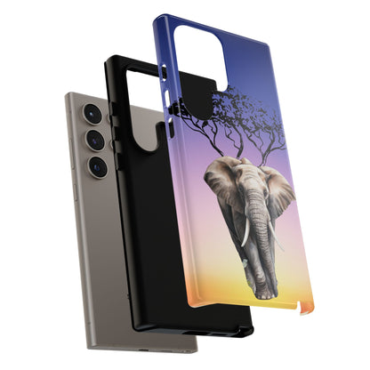 Surreal Elephant Tree Mobile Cover – Dreamy Sunset Fantasy