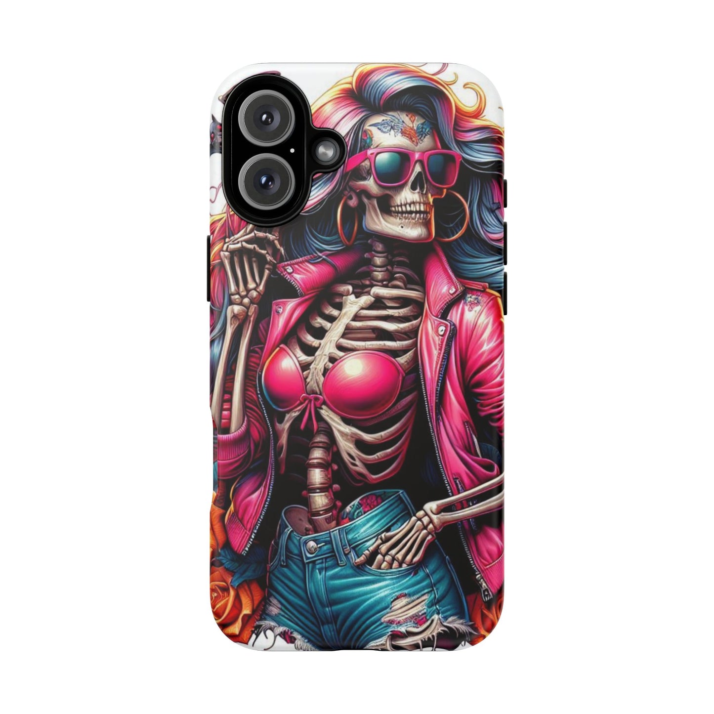 Neon Bones – Retro Skeleton & Vibrant Punk Aesthetic Mobile Cover