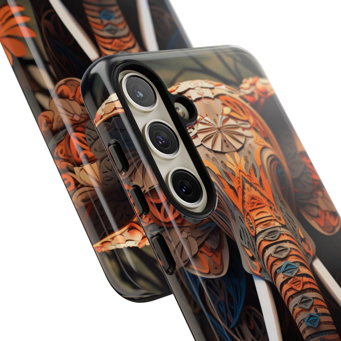 Elegant Artistic Elephant Mobile Cover – Intricate Paper-Cut Design