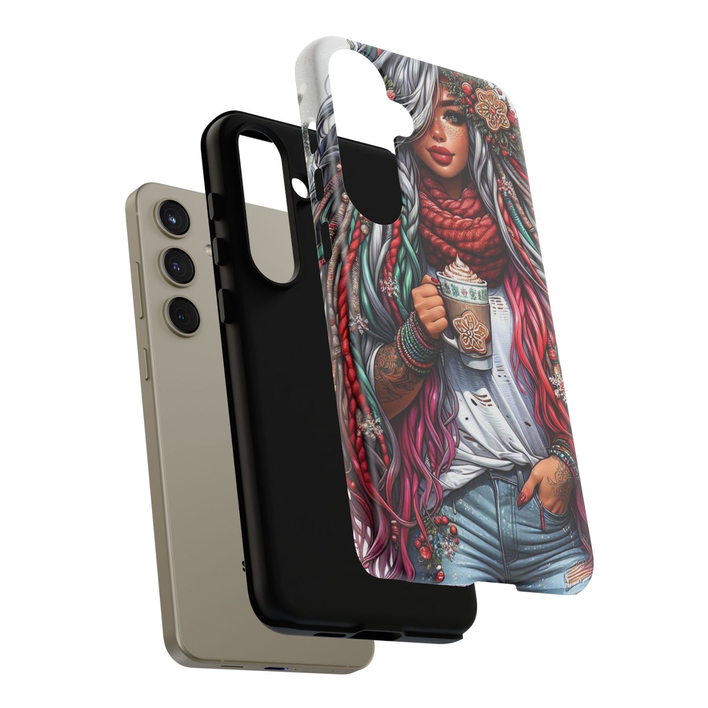 Boho Winter Queen – Cozy Dreads & Holiday Vibes Mobile Cover