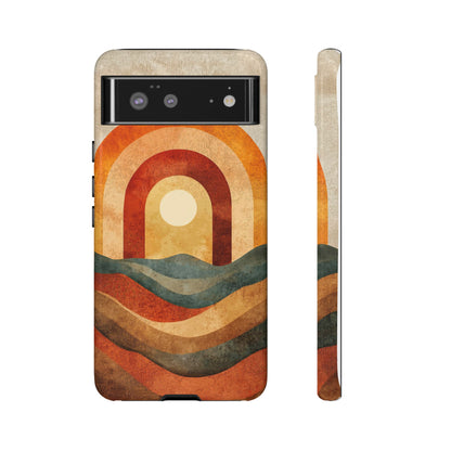 Vintage Sunset Boho Rainbow Phone Case for iPhone, Pixel & Samsung