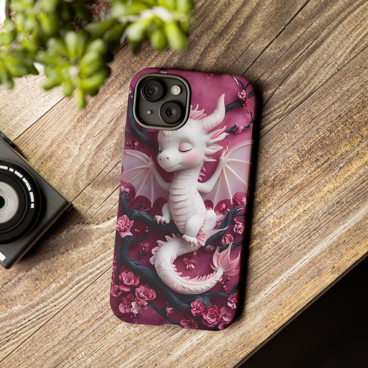 Whimsical 3D Relief Artwork Of A Cute Dragon phone case design