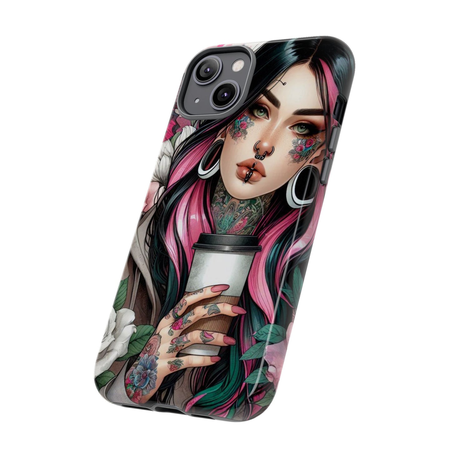 Tattooed Coffee Lover Art Mobile Case