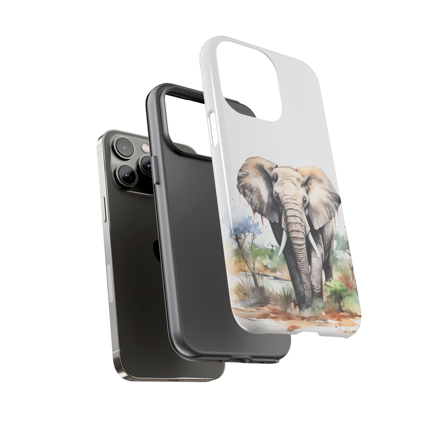 Safari Watercolor Elephant Mobile Cover – Artistic Wildlife Design