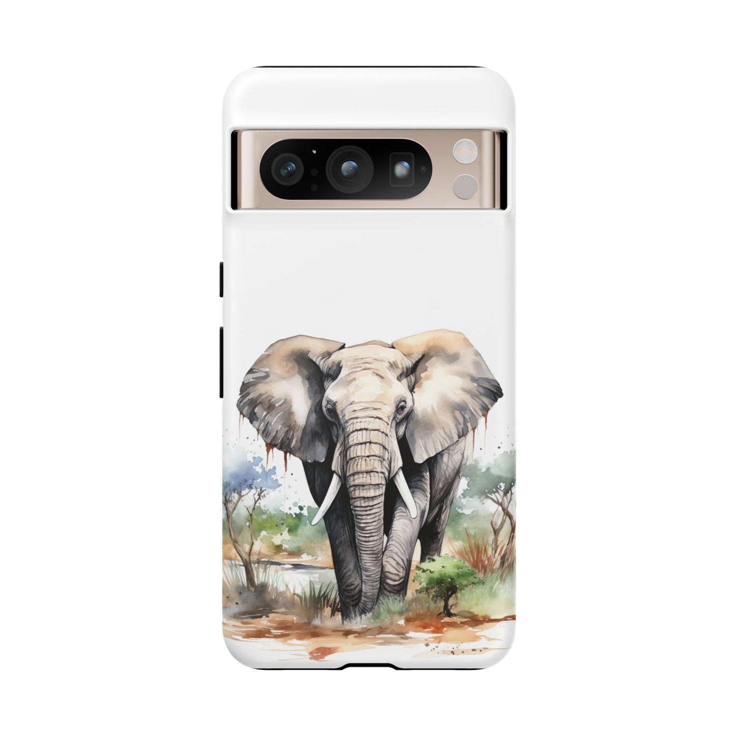 Safari Watercolor Elephant Mobile Cover – Artistic Wildlife Design