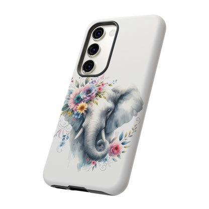 Floral Elephant Mobile Cover – Elegant Watercolor Art
