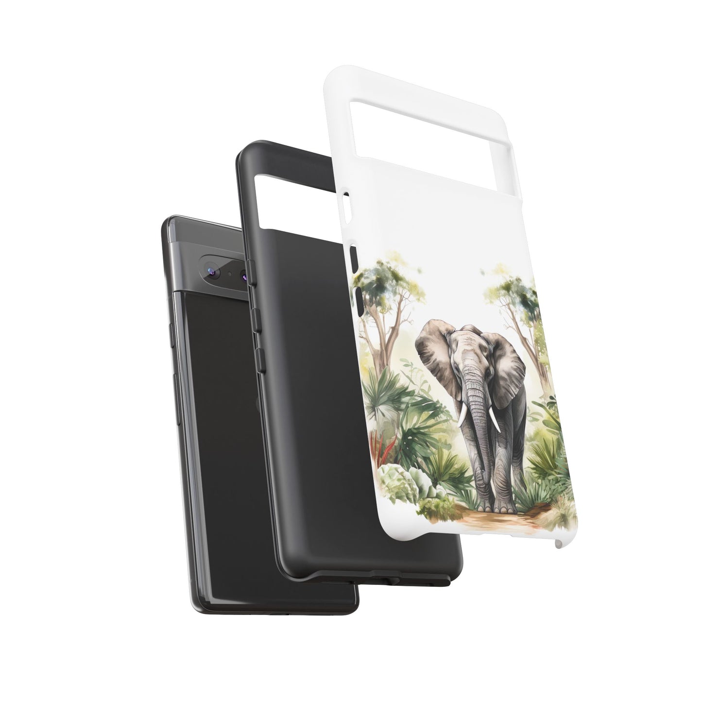 Serene Jungle Elephant Mobile Cover – Watercolor Wildlife Design