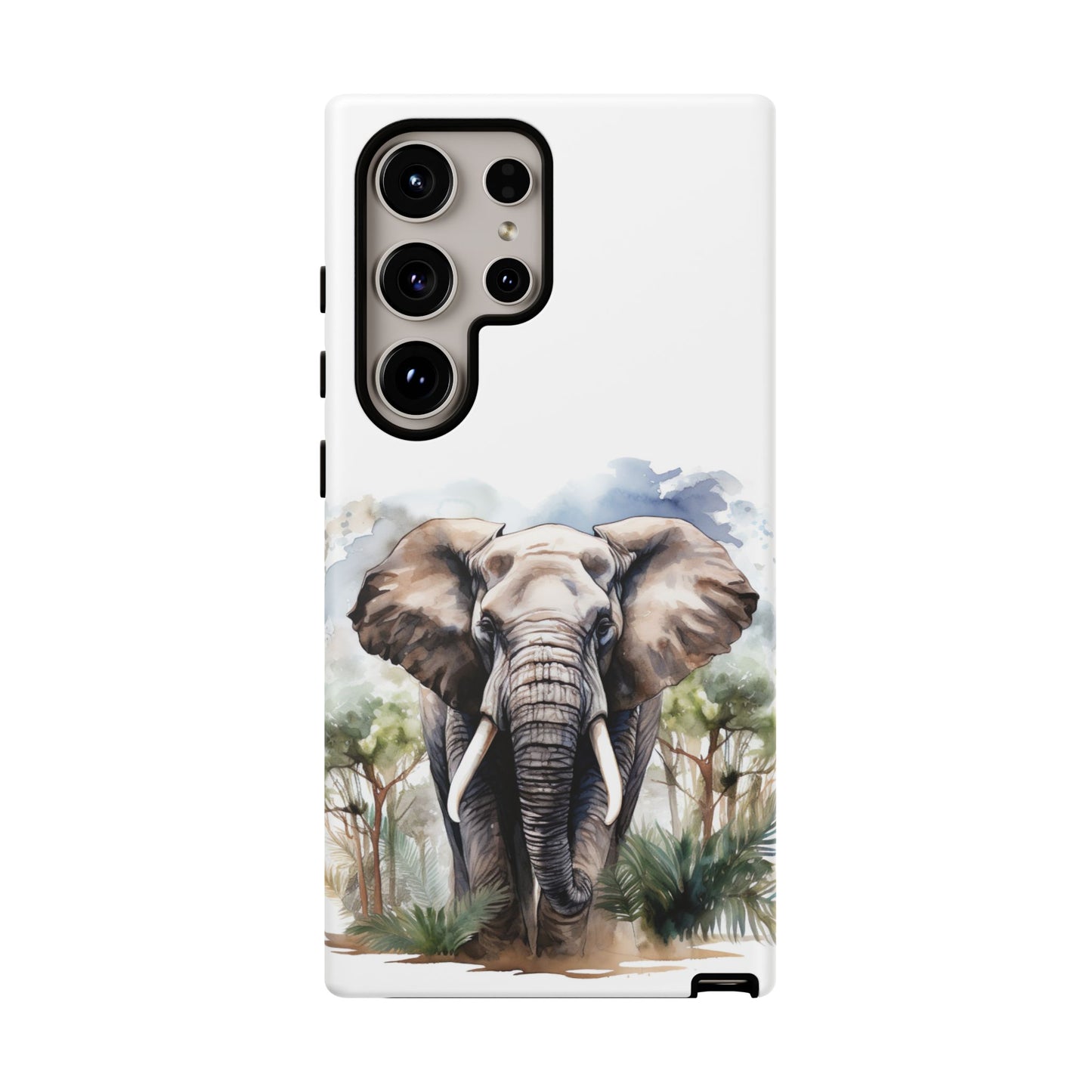 Majestic Watercolor Elephant Mobile Cover – Artistic Wildlife Design