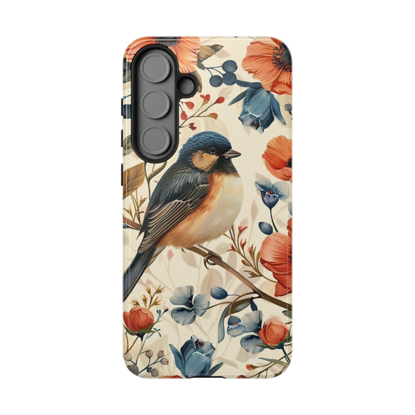 Floral Bird Phone Case - Elegant Nature-Inspired Cover for iPhone, Samsung & Google Pixel