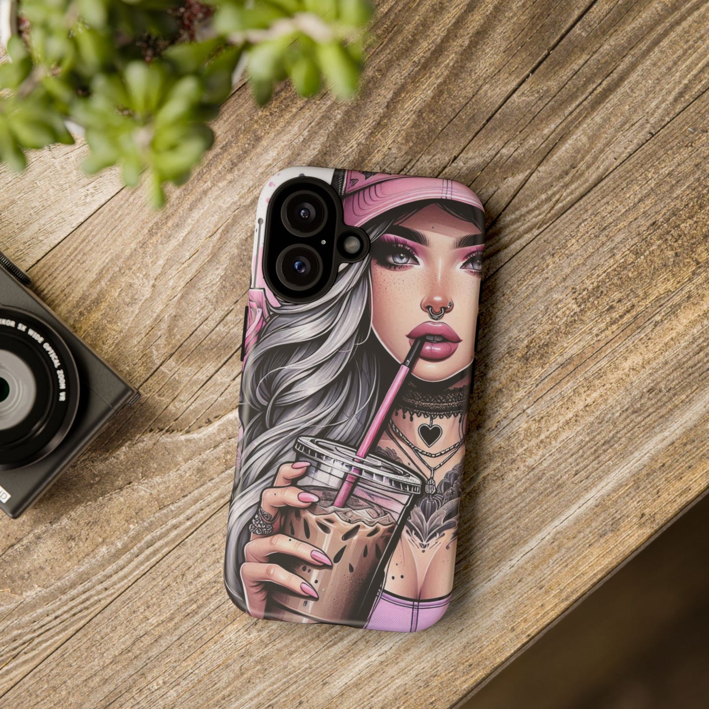 Pink Aesthetic Rebel – Iced Coffee & Inked Beauty Mobile Cover