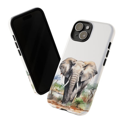 Safari Watercolor Elephant Mobile Cover – Artistic Wildlife Design